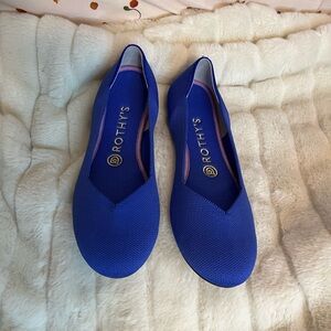 Rothy’s 8 Bright Blue Knit Flexible Spring Round Toe Ballet Flat Work Shoes City